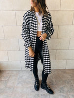 Houndstooth Longline Overshirt