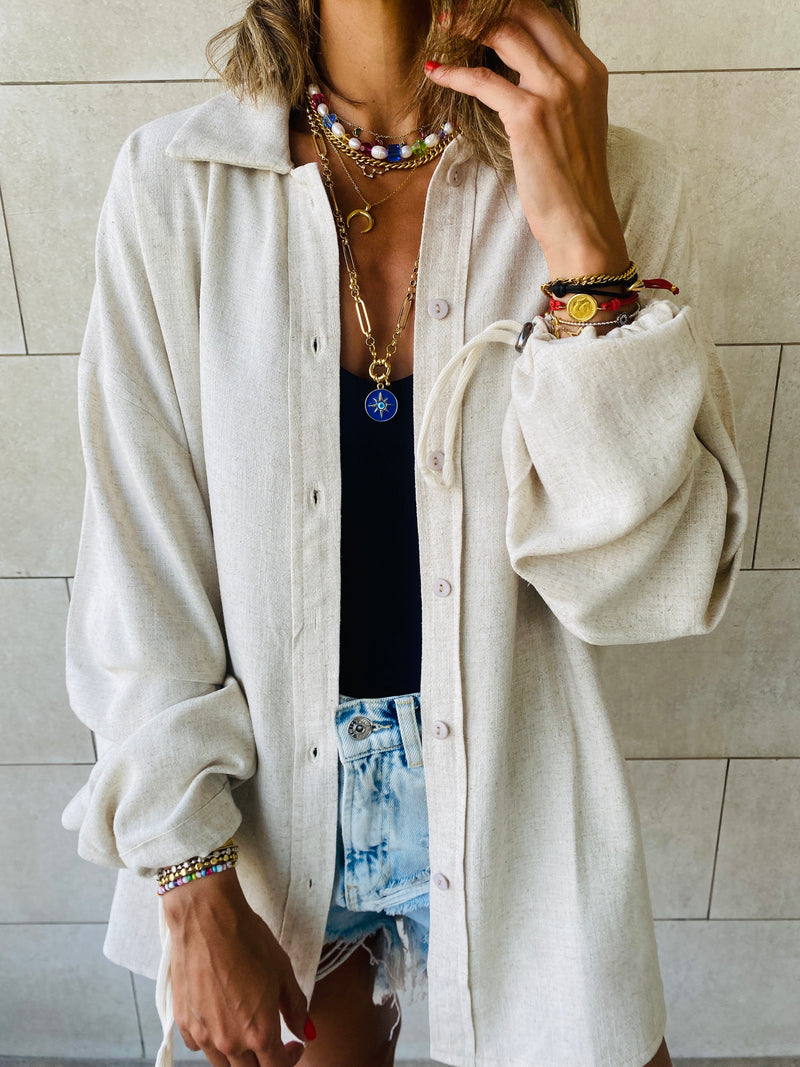 Beige Linen Shirt