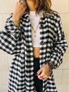 Houndstooth Longline Overshirt