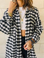 Houndstooth Longline Overshirt