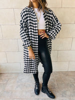 Houndstooth Longline Overshirt