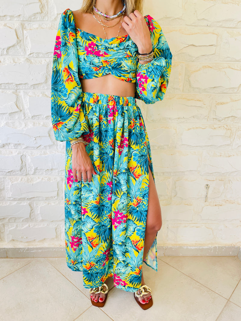 2 Piece Green Floral Set