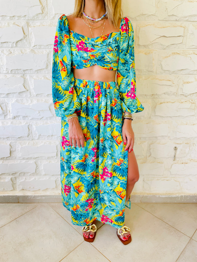 2 Piece Green Floral Set