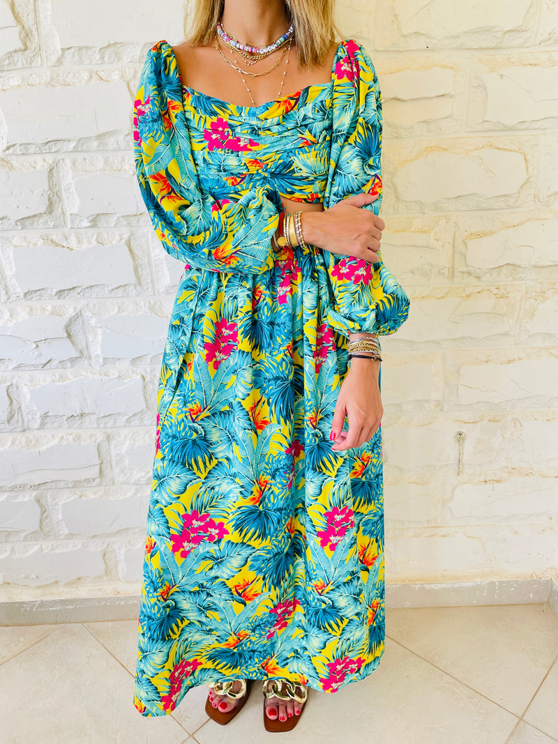 2 Piece Green Floral Set