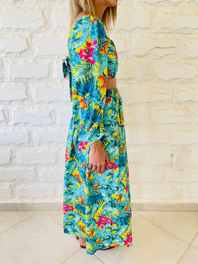 2 Piece Green Floral Set