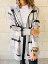 Grey Zip Up Monochrome Hoodie