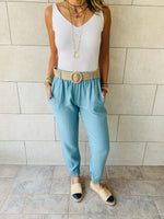 Aqua Belted Pants