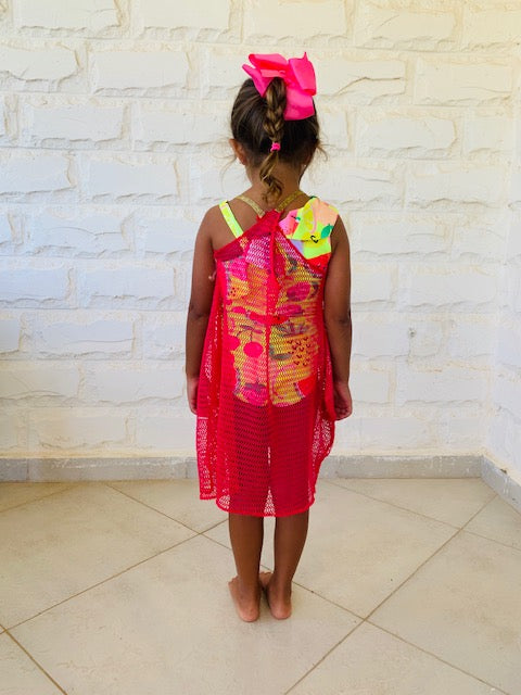MINI FRILLU Fuchsia Coverup