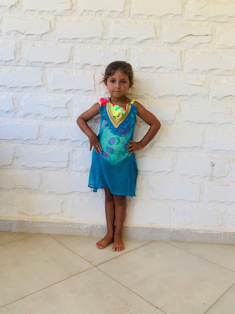 MINI FRILLU Turquoise Coverup