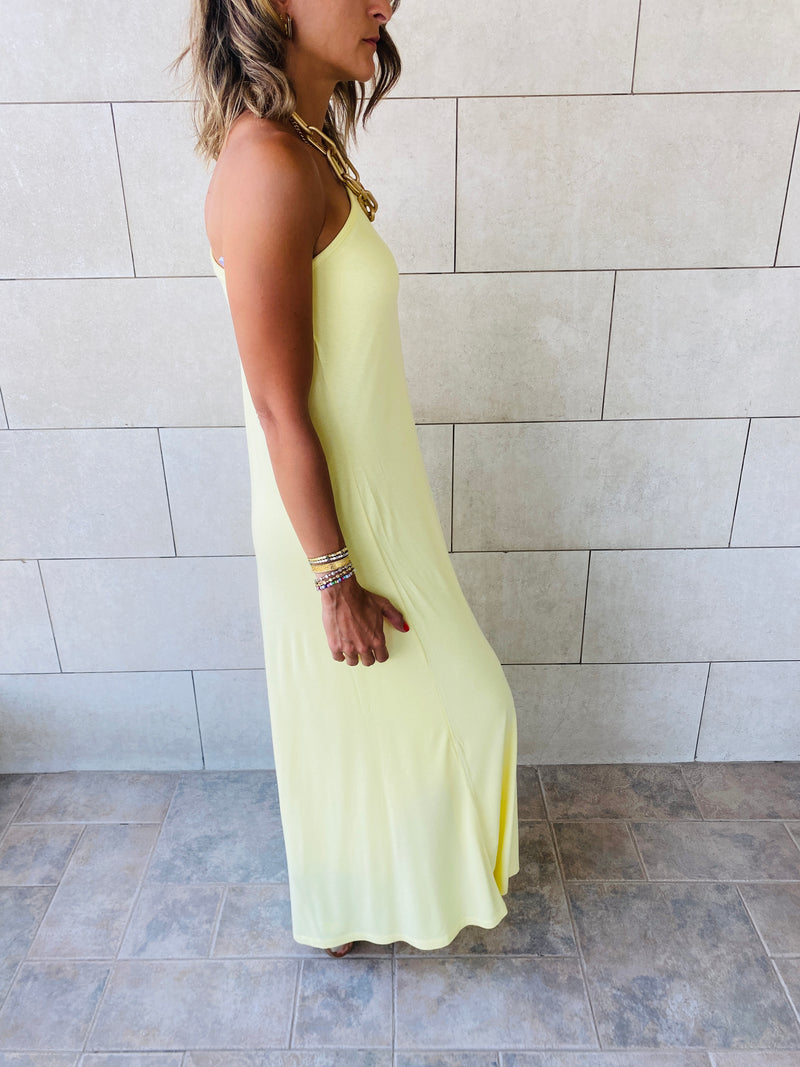Yellow One Shoulder Parisian Dress