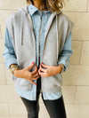 Grey Sleeveless Zip Up Hoodie