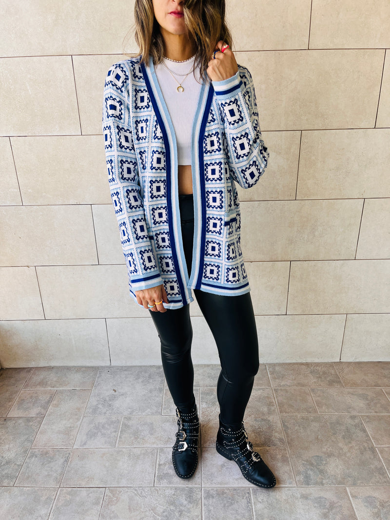 Blue Majolica Cardigan
