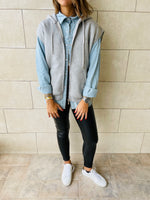 Grey Sleeveless Zip Up Hoodie