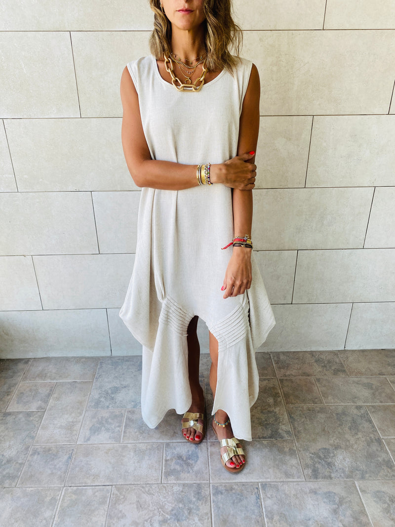 Beige Day Linen Dress