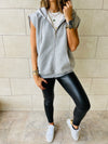 Grey Sleeveless Zip Up Hoodie