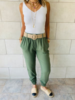 Olive Belted Pants