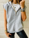 Grey Sleeveless Zip Up Hoodie