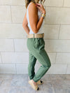 Olive Belted Pants