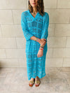 Turquoise Crochet Beach Coverup