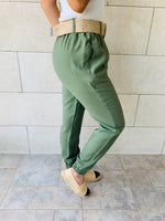 Olive Belted Pants