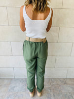 Olive Belted Pants