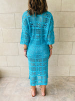 Turquoise Crochet Beach Coverup