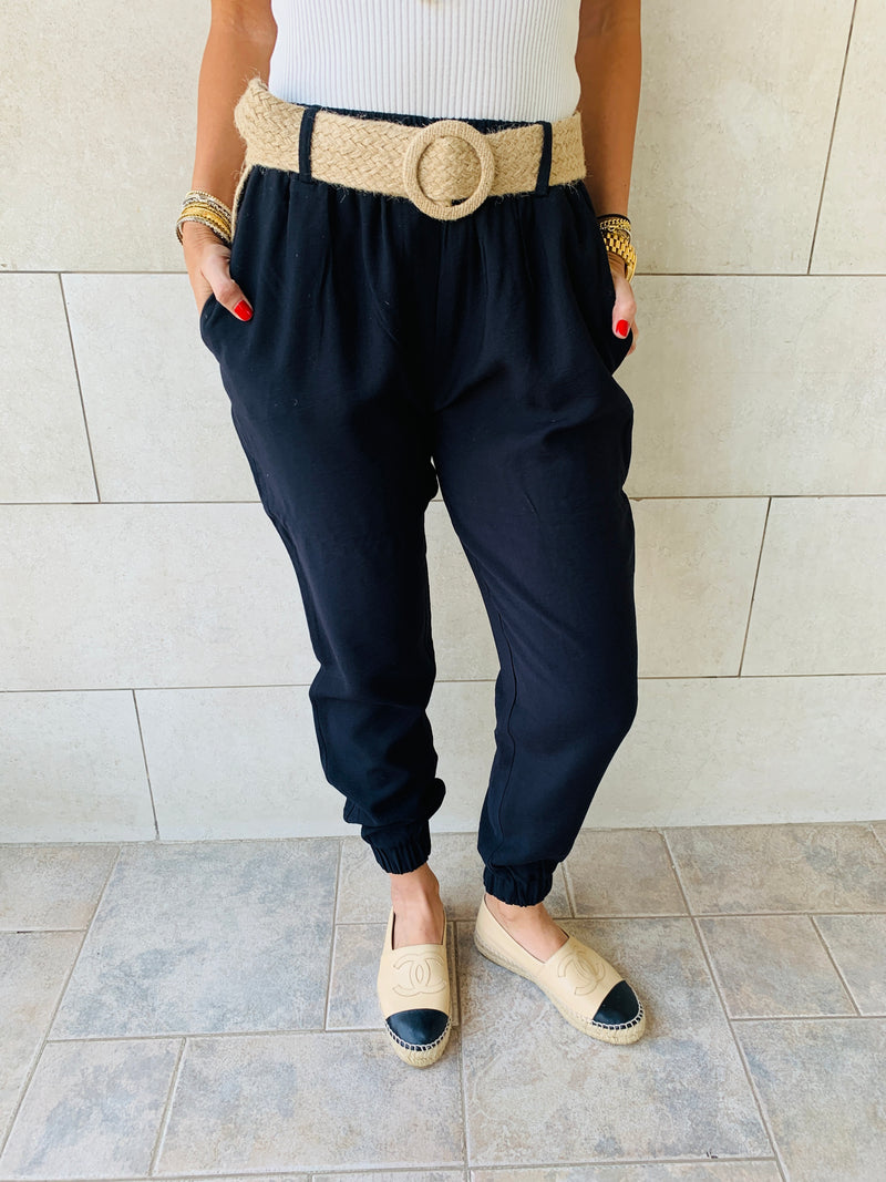 Black Belted Pants