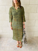 Olive Crochet Beach Coverup
