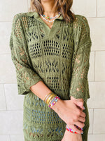Olive Crochet Beach Coverup