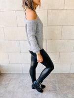 Grey Night Out Over Shoulder Pullover