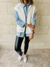 White Sleeveless Zip Up Hoodie