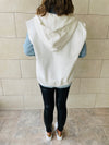 White Sleeveless Zip Up Hoodie