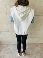 White Sleeveless Zip Up Hoodie
