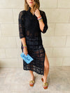Black Crochet Beach Coverup