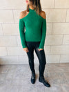 Green Night Out Over Shoulder Pullover