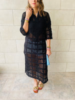 Black Crochet Beach Coverup