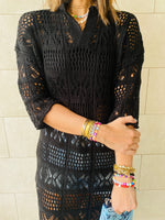 Black Crochet Beach Coverup