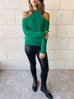Green Night Out Over Shoulder Pullover