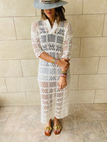 White Crochet Beach Coverup