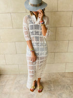 White Crochet Beach Coverup