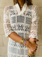 White Crochet Beach Coverup