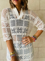 White Crochet Beach Coverup