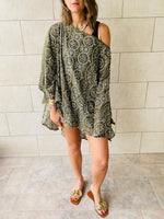 Olive Embroidered Poncho
