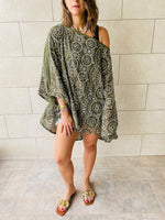 Olive Embroidered Poncho