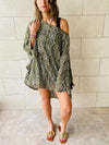 Olive Embroidered Poncho