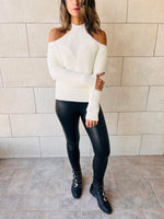 Ivory Night Out Over Shoulder Pullover