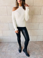 Ivory Night Out Over Shoulder Pullover