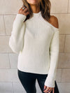 Ivory Night Out Over Shoulder Pullover