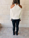 Ivory Night Out Over Shoulder Pullover