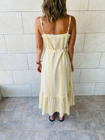 Mustard Pinstripe Linen Dress
